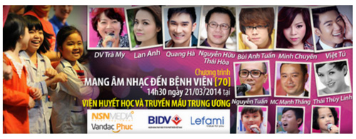 Lần đầu tiên Mang âm nhạc đến bệnh viện truyền hình trực tiếp trên VTV