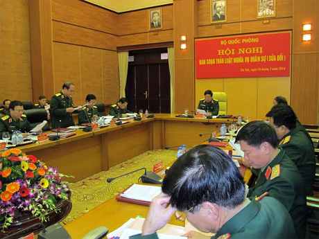 Hội nghị Ban soạn thảo Luật Nghĩa vụ quân sự  sửa đổi 