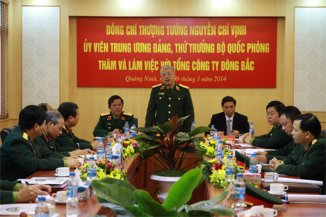Thượng tướng Nguyễn Chí Vịnh làm việc tại Tổng công ty Đông Bắc