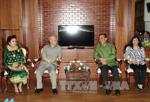 Tổng Bí thư Nguyễn Phú Trọng và Phu nhân thăm và chúc Tết Cộng hòa Dân chủ Nhân dân Lào