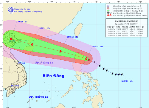 Đêm nay, tâm bão Kalmaegi sẽ đi vào Bắc Biển Đông