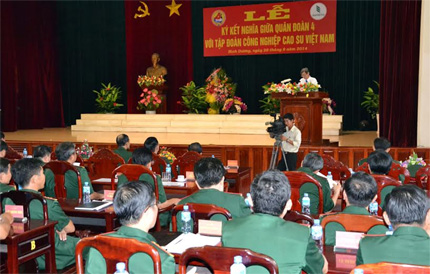 Quân đoàn 4 kết nghĩa với Tập đoàn Công nghiệp cao su Việt Nam