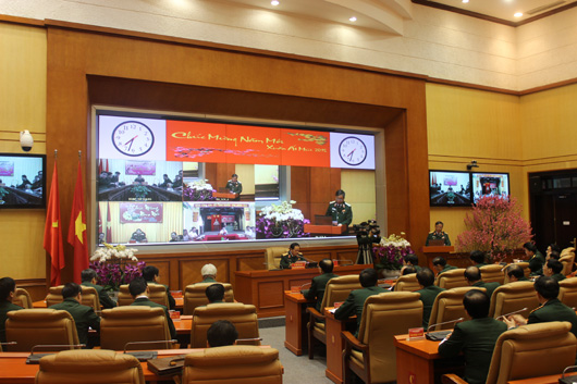 Bộ Quốc phòng giao ban đầu Xuân và chúc Tết các đơn vị biên giới, hải đảo