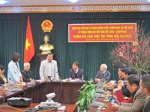 Đoàn đại biểu Đại sứ quán Vương quốc Campuchia tại Việt Nam thăm và làm việc tại Hải Dương