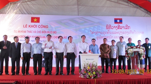 Thủ tướng Nguyễn Tấn Dũng phát lệnh khởi công dự án khai thác muối mỏ Kali tại Lào