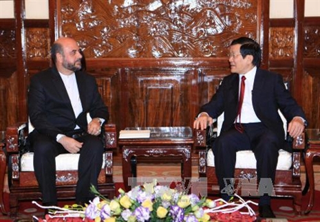 Chủ tịch nước Trương Tấn Sang tiếp Đại sứ nước Cộng hòa Hồi giáo Iran chào từ biệt 
