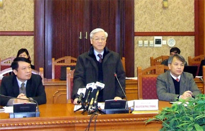 Tổng bí thư Nguyễn Phú Trọng làm việc với Thường trực Hội đồng Lý luận Trung ương