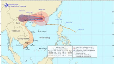 Bão số 4 sang Trung Quốc và suy yếu thành áp thấp