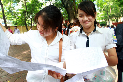 Thí sinh vui vẻ với buổi thi cuối