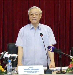 Tổng bí thư Nguyễn Phú Trọng làm việc với Đảng ủy Khối Doanh nghiệp Trung ương