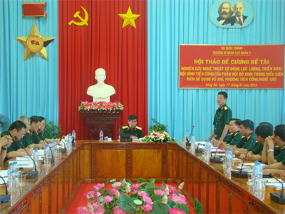 “Nghiên cứu đội hình tiến công của phân đội bộ binh trong điều kiện địch sử dụng vũ khí, phương tiện công nghệ cao”