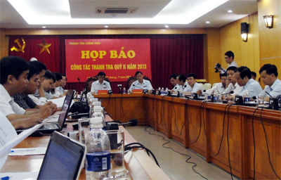 Thanh tra phát hiện 10 vụ tham nhũng trong quý II/2013