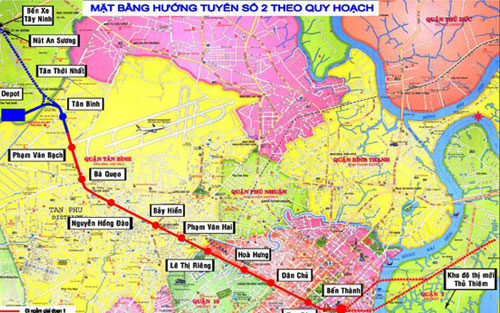 Lập kế hoạch thu hồi đất cho tuyến metro số 2 TP Hồ Chí Minh