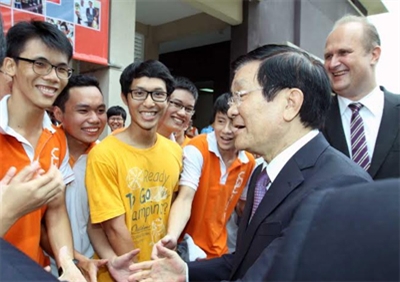 Chủ tịch nước Trương Tấn Sang thăm và làm việc tại Trường Đại học Việt Đức