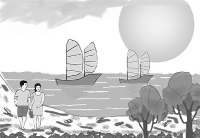 Trên bờ biển những chiếc giày đi lạc