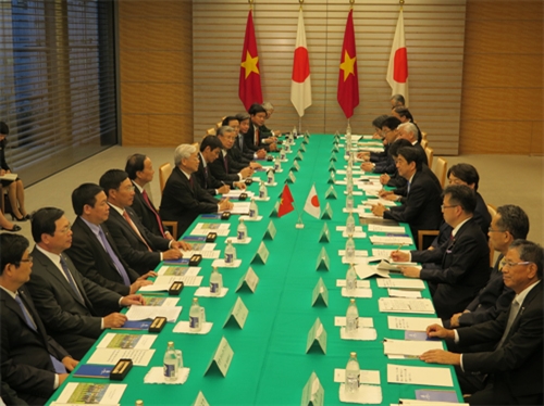 Tổng Bí thư Nguyễn Phú Trọng hội đàm với Thủ tướng Nhật Bản Sin-dô A-bê