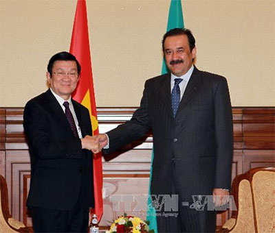 Chủ tịch nước Trương Tấn Sang hội kiến với Thủ tướng Ca -dắc-xtan