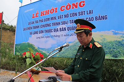 Khởi công dự án rà phá bom mìn sót lại sau chiến tranh tại tỉnh Cao Bằng và Lạng Sơn