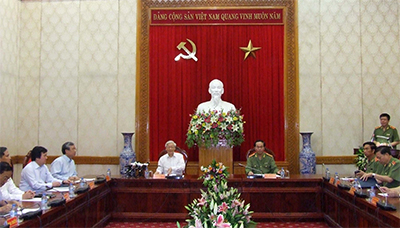 Tổng Bí thư Nguyễn Phú Trọng làm việc với Đảng ủy Công an Trung ương
