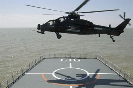 Trung Quốc thử nghiệm trực thăng WZ-10 phiên bản hải quân