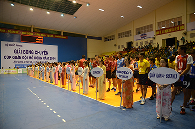 16 đội tham dự Giải Bóng chuyền Cúp Quân đội mở rộng năm 2014