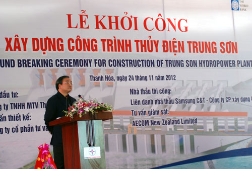 Chính thức khởi công xây dựng thủy điện Trung Sơn