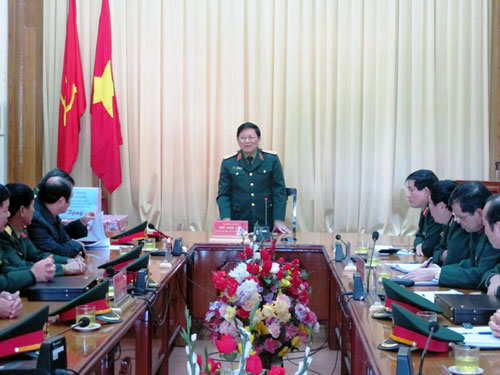 Thượng tướng Ngô Xuân Lịch làm việc tại Bộ CHQS tỉnh Bắc Kạn 