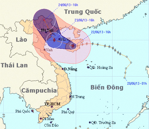 Dự báo bão số 2 suy yếu thành áp thấp