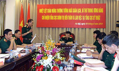 Đoàn công tác Tổng cục Chính trị làm việc tại Tổng cục Kỹ thuật