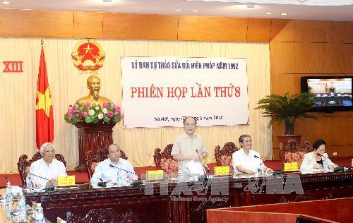 Ủy ban Dự thảo sửa đổi Hiến pháp 1992 họp Phiên thứ 8