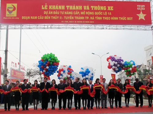 Thông xe đoạn tuyến mở rộng từ cầu Bến Thủy đến TP Hà Tĩnh