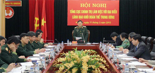 Tổng cục Chính trị làm việc với lãnh đạo khối đoàn thể Trung ương