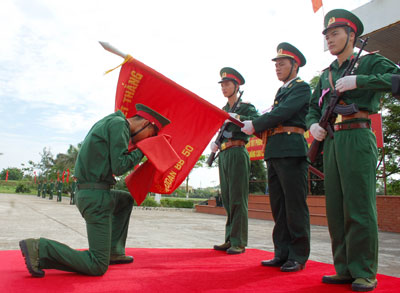 Chiến sĩ mới trong ngày tuyên thệ