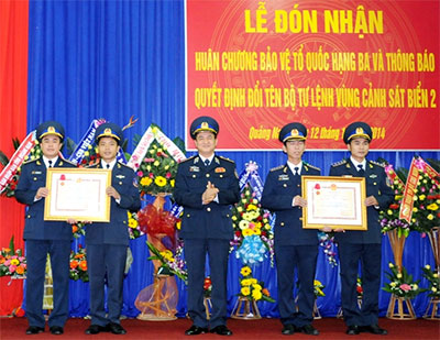 BTL Vùng Cảnh sát biển 2: Đón nhận Huân chương Bảo vệ Tổ quốc hạng Ba