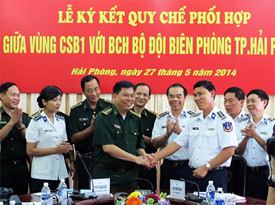 Vùng Cảnh sát biển 1 và Bộ đội biên phòng TP Hải Phòng ký kết quy chế phối hợp quản lý, bảo vệ chủ quyền