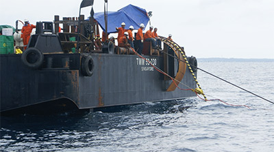 Rẽ sóng kéo cáp ngầm xuyên biển