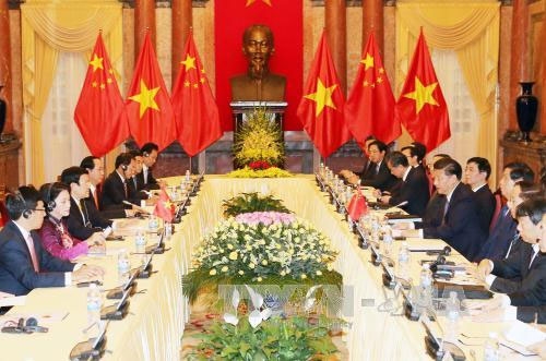 Chủ tịch nước Trương Tấn Sang hội đàm với Tổng Bí thư, Chủ tịch Trung Quốc Tập Cận Bình 