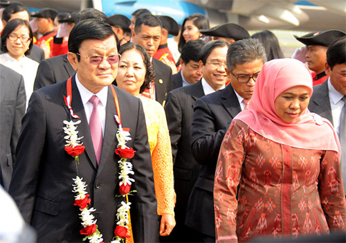Chủ tịch nước Trương Tấn Sang tới Gia-các-ta, bắt đầu chuyến thăm làm việc tại In-đô-nê-xi-a