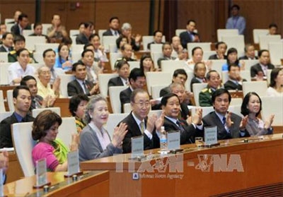 Tổng Thư ký LHQ Ban Ki-mun dự và phát biểu tại Kỳ họp thứ 9, Quốc hội Khóa XIII 