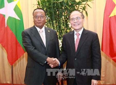 Lãnh đạo nước ta đón tiếp, hội đàm với Chủ tịch Thượng viện Mi-an-ma