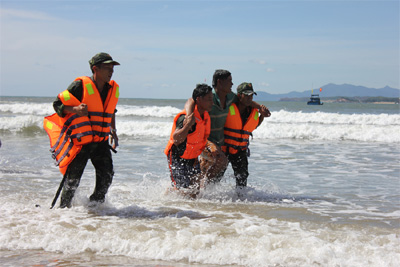 Diễn tập ứng phó sóng thần tại Đức Phổ (Quảng Ngãi)