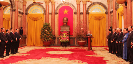 Tổng Bí thư Nguyễn Phú Trọng chúc Tết các đồng chí lão thành cách mạng, lãnh đạo Đảng, Nhà nước, MTTQ Việt Nam