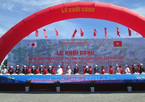 Thủ tướng Nguyễn Tấn Dũng phát lệnh khởi công Dự án phát triển hạ tầng Khu công nghệ cao Hòa Lạc
