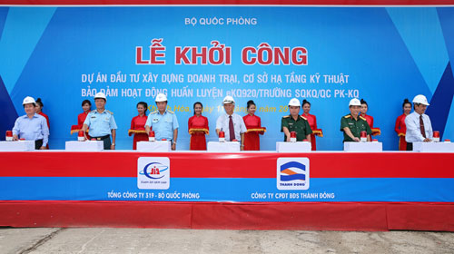 Khởi công dự án xây dựng doanh trại, cơ sở hạ tầng kỹ thuật