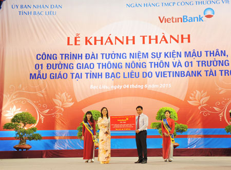 VietinBank tổ chức Lễ bàn giao các công trình từ thiện tại Bạc Liêu