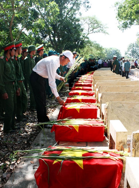 Đồng chí Nguyễn Xuân Tiến được an táng ban đầu tại Nghĩa trang Liệt sĩ Đoàn 7705