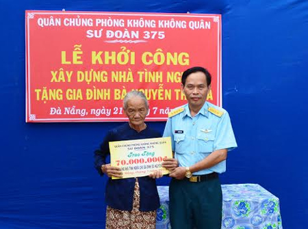 Sư đoàn Phòng không 375: Khởi công xây dựng nhà tình nghĩa tặng gia đình chính sách