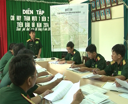 Huế: Diễn tập chỉ huy tham mưu 1 bên 2 cấp
