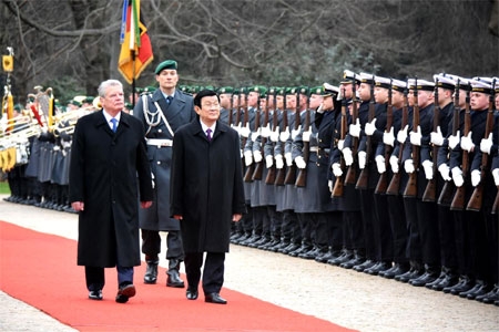 Chủ tịch nước Trương Tấn Sang hội đàm với Tổng thống Đức 