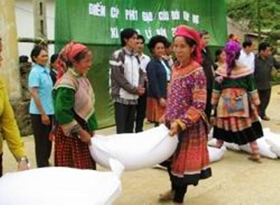 Lào Cai cấp phát 162 tấn gạo Chính phủ hỗ trợ cứu đói 